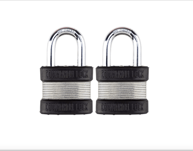Commando Lock Heavy Duty Padlock | 2 Bumper High Security | Military-Grade Commando Lock 2 PACK KEYED ALIKE 